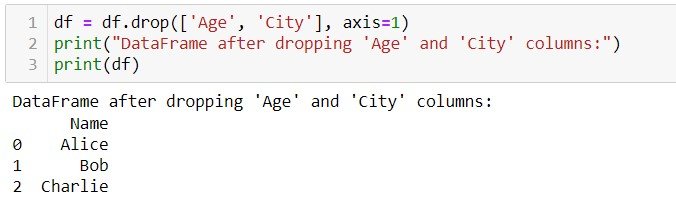 pandas dataframe drop column